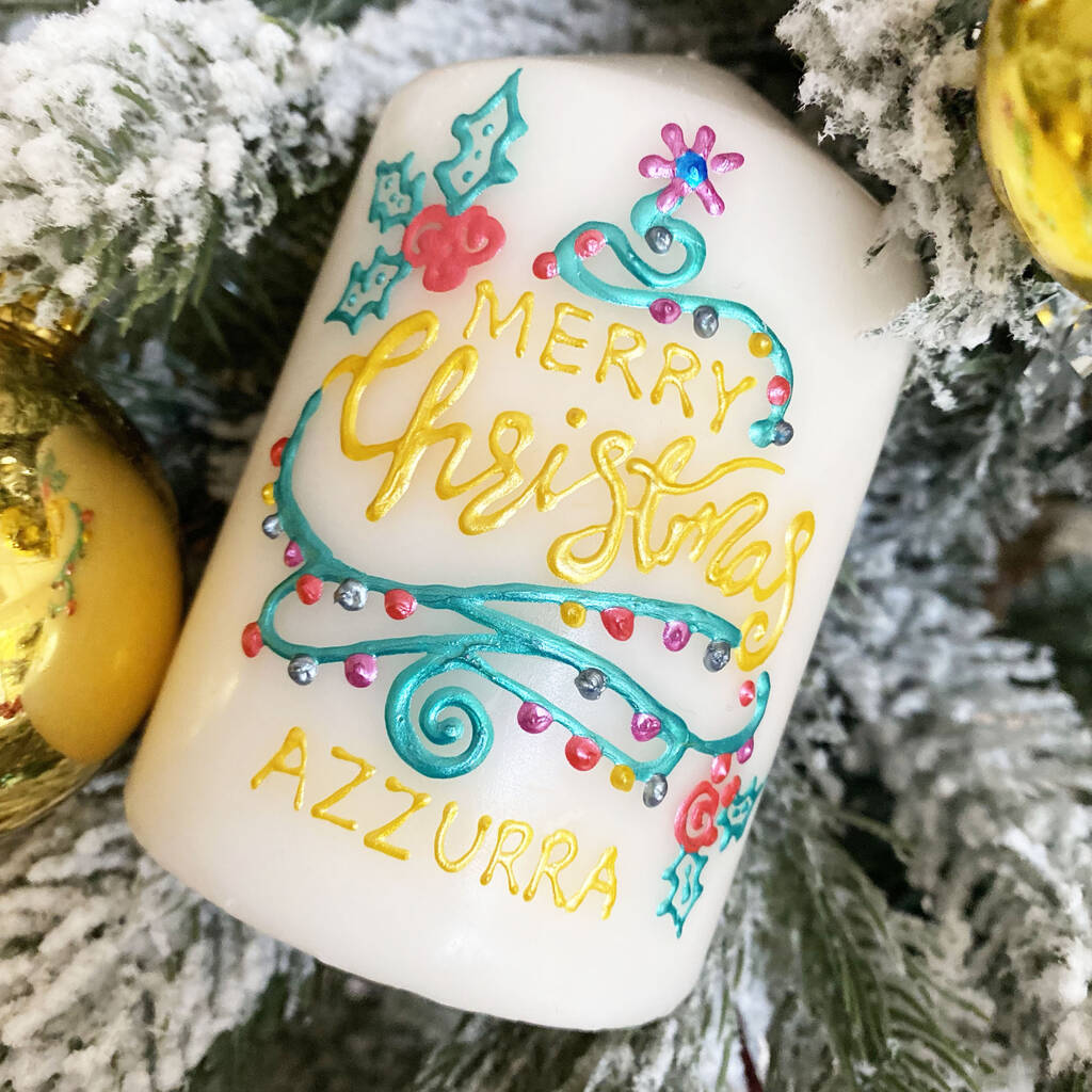 Christmas Henna Inspired Candle By Moheeni Art