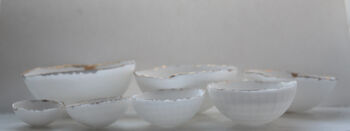 Set Of Seven Fine Bone China Nesting Bowls And Gold, 2 of 5