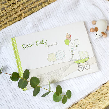 Baby Shower, Dear Baby Guest Book Green, 10 of 10