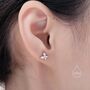 Sterling Silver Cz Butterfly Barbell Earrings, thumbnail 8 of 11
