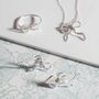 Silver Plated Ribbon Bow Crystal Necklace, thumbnail 4 of 4
