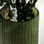 Reeded Green Cylindrical Glass Vase, thumbnail 2 of 5