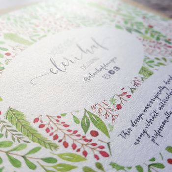 'Merry Christmas' Hand Lettered Christmas Foliage Card, 4 of 5