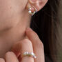 Peridot, Zircon And Baroque Pearls Adjustable Ring, thumbnail 4 of 11