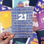 Colourful Fun 21st Birthday Card, thumbnail 1 of 3