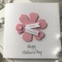 Personalised Mothers Day Pink Flower Card, thumbnail 4 of 9