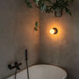 Cable Free Wall Light Black And Frosted Bulb, thumbnail 1 of 2