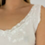 Women's White Cotton Nightdress Luxury Embroidered Juliet Chemise, thumbnail 2 of 5