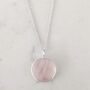 'The Circle' Rose Quartz January Birthstone Necklace, Silver, thumbnail 5 of 7