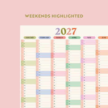 2027 Year Wall Planner | Pastel | Portrait, 3 of 6
