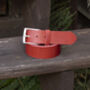 Premium Handmade Red English Leather Mens Belt, thumbnail 2 of 7