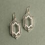 Silver Art Deco Drop Earrings, thumbnail 2 of 5