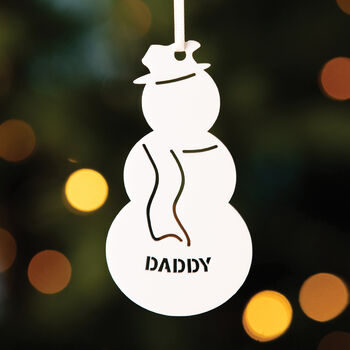 Personalised Snowman Christmas Tree Decoration, 2 of 5