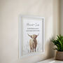 Personalised Highland Cow White Poster Frame, thumbnail 3 of 4