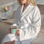Personalised Luxury Shawl Collar Thick One Size Spa Style Bathrobe, thumbnail 2 of 9