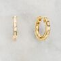 Diamond Style Baguette Medium Hoop Earrings, thumbnail 3 of 6