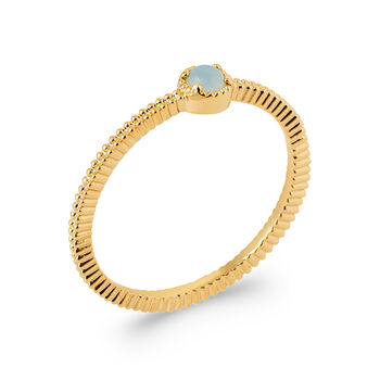 18ct Gold Plated Blue Agate Stacking Ring, 3 of 5