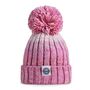 Kids Rose Pink Gradient Rib Knit Hat, thumbnail 3 of 3