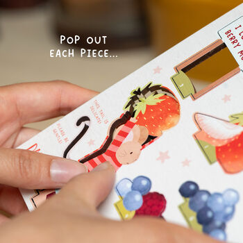 Personalised 'I Love You Berry Much' Pop Out Card, 2 of 6