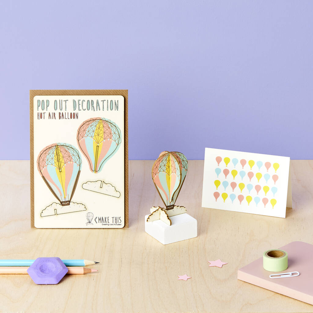 Pop Out Hot Air Balloon Greeting Card, 1 of 2