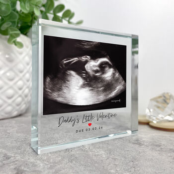 Personalised Baby Scan Red Heart Photo Crystal Token, 4 of 9