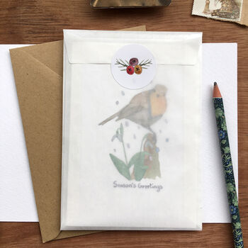 Robin And Snowdrop Christmas Card, 8 of 9