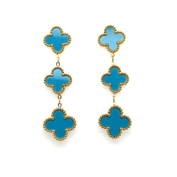 Three Clover Earrings In Rainbow Of Colours, 6 of 12