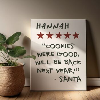 Personalised Santa’s Thank You Note Hand Made Print, 3 of 5