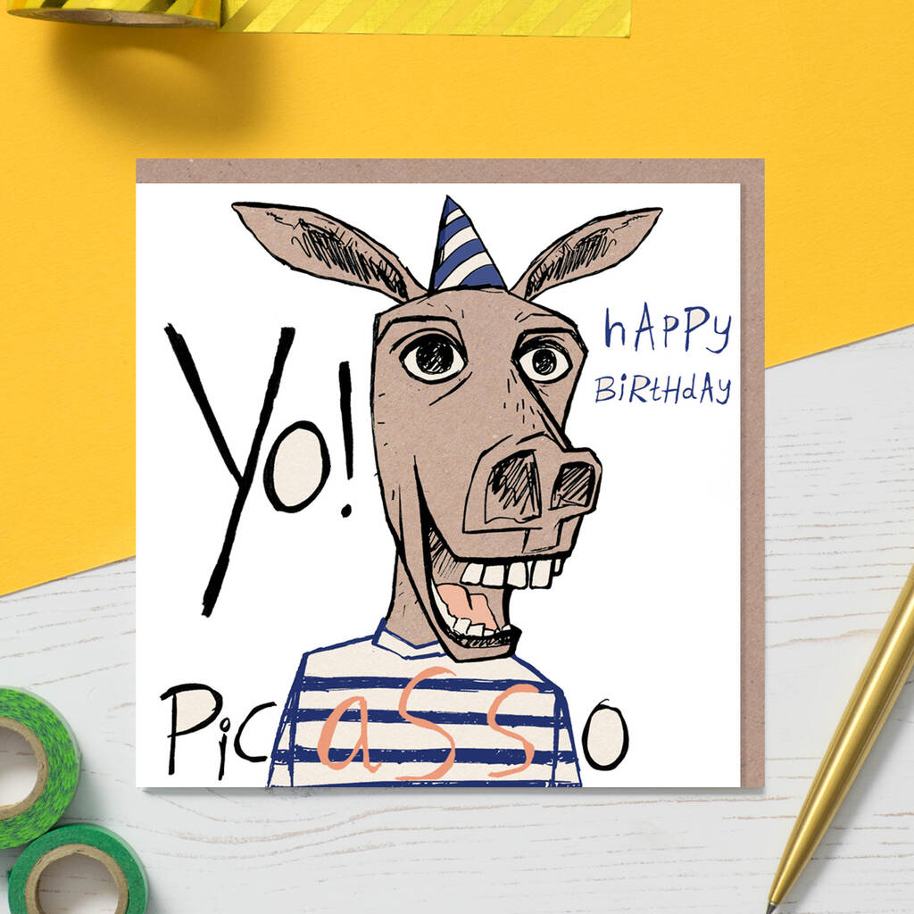 yo! picasso birthday card by cardinky