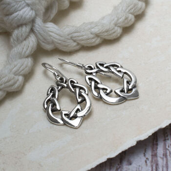Sterling Silver Celtic Love Loop Earrings, 4 of 7
