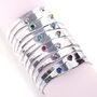 Engravable Sterling Silver Cz Birthstone Maiden Bangle, thumbnail 4 of 9