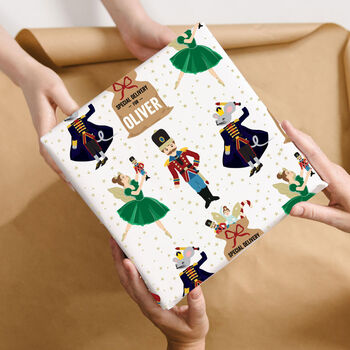 Personalised Christmas Nutcracker Wrapping Paper, 3 of 4