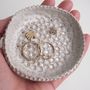 Handmade White Ceramic Ring Dish With Gold Dots, thumbnail 3 of 6