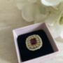 Gold Maroon Kundan Adjustable Ring, thumbnail 6 of 8
