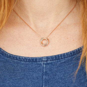 Rose Gold Plated Mother Daughter And Granddaughter Link Necklace, 2 of 4