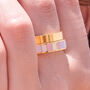 Chunky Striped Enamel Ring 18k Gold, thumbnail 4 of 9