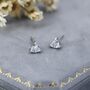 Genuine White Topaz Stud Earrings In Sterling Silver, thumbnail 4 of 12