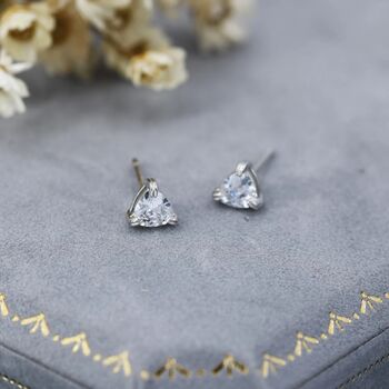 Genuine White Topaz Stud Earrings In Sterling Silver, 4 of 12