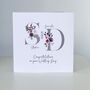 Personalised Wedding Day Card Floral Linen Initials, thumbnail 3 of 5