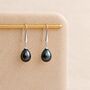 Sterling Silver Black Freshwater Pearl Drop Earrings, thumbnail 6 of 8