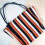 Orange Black Stripe Slouchy Shoulder Bag, thumbnail 1 of 4