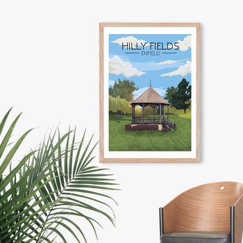 Hilly Fields Park London Travel Poster Art Print, 4 of 8