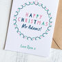 Personalised Teacher's Christmas Card With Garland, thumbnail 3 of 4