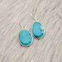 Blue Turquoise Silver Drop Earrings, thumbnail 4 of 8