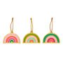 Set Of Three Hope Rainbow Christmas Tree Decorations, thumbnail 1 of 3