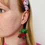 Christmas Tree On A Car Glitter Resin Earrings / Festive Jewellery / Festive Gift / Driving Home For Christmas, thumbnail 5 of 5