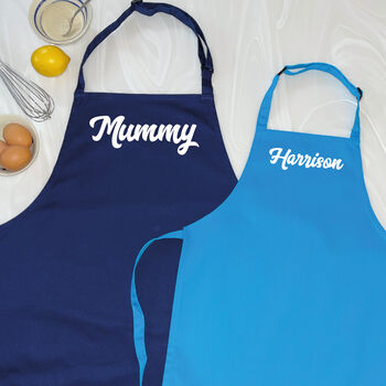 Mummy And Son Personalised Apron Set, 2 of 6