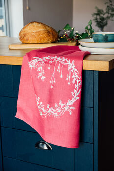 Christmas Linen Tea Towel, 2 of 6