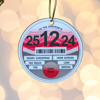 Personalised Tax Disc Christmas Tree Decoration, 4 of 4