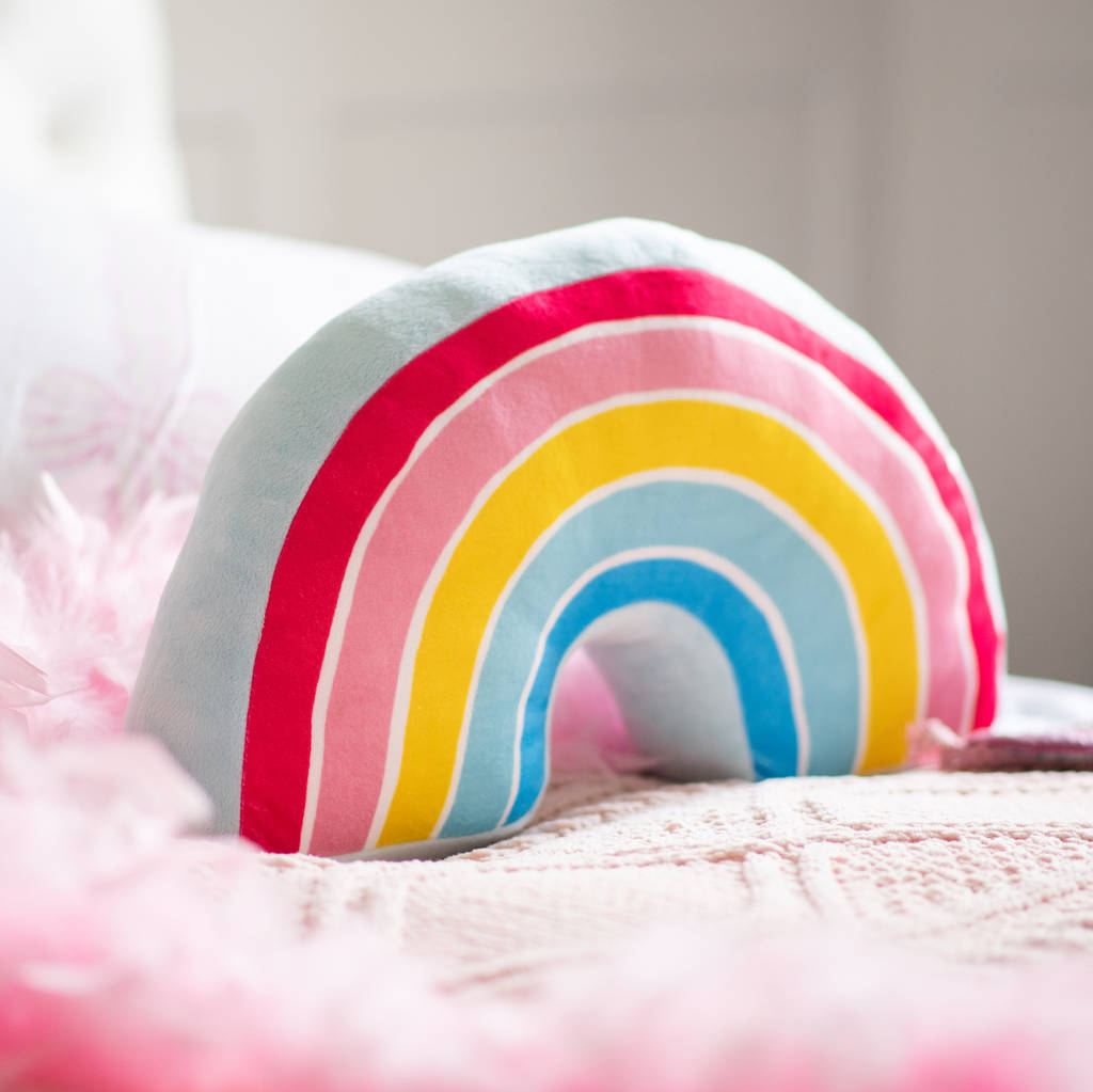 Personalised Soft Rainbow Cushion By TheLittleBoysRoom